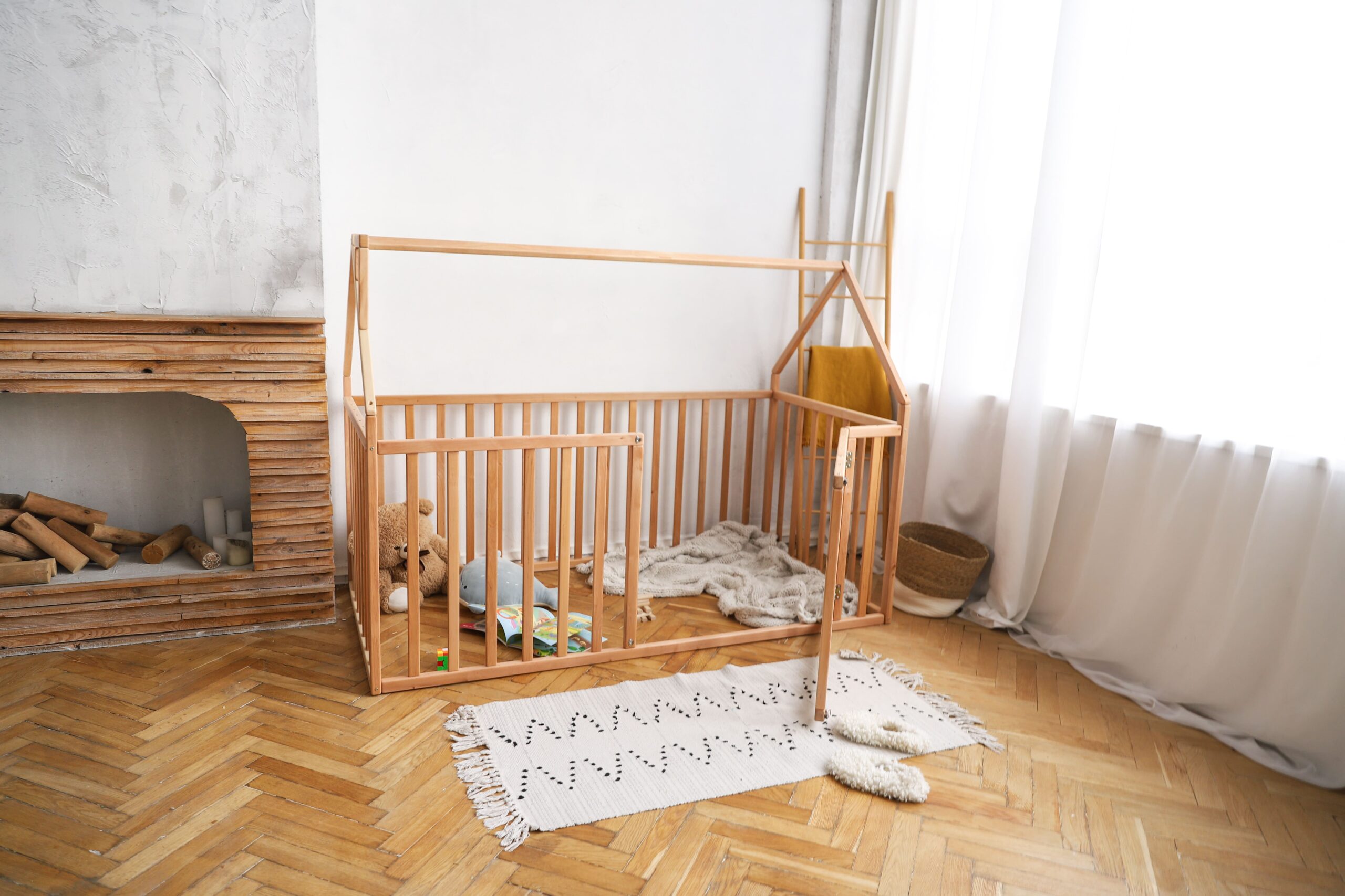 Дитячий манеж-дім Монтессорі на підлозі без ламелей Модель 21 - Зображення 5